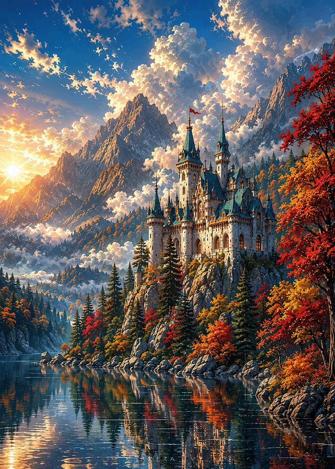 Fairytale Castle at Sunset