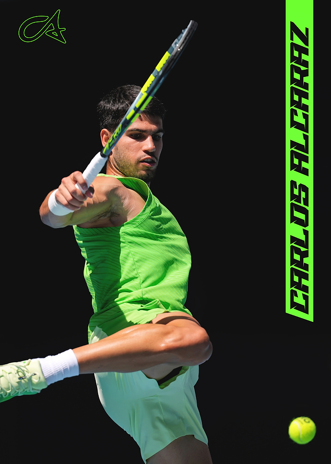 Carlos Alcaraz Tennis Action Poster