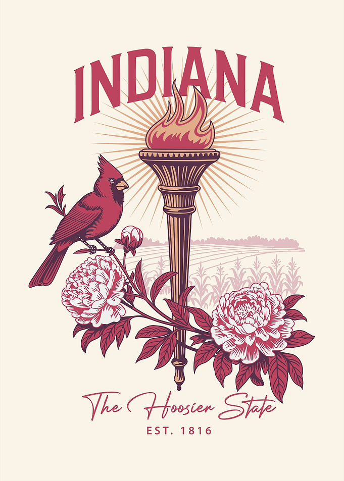 Indiana State Emblem Illustration