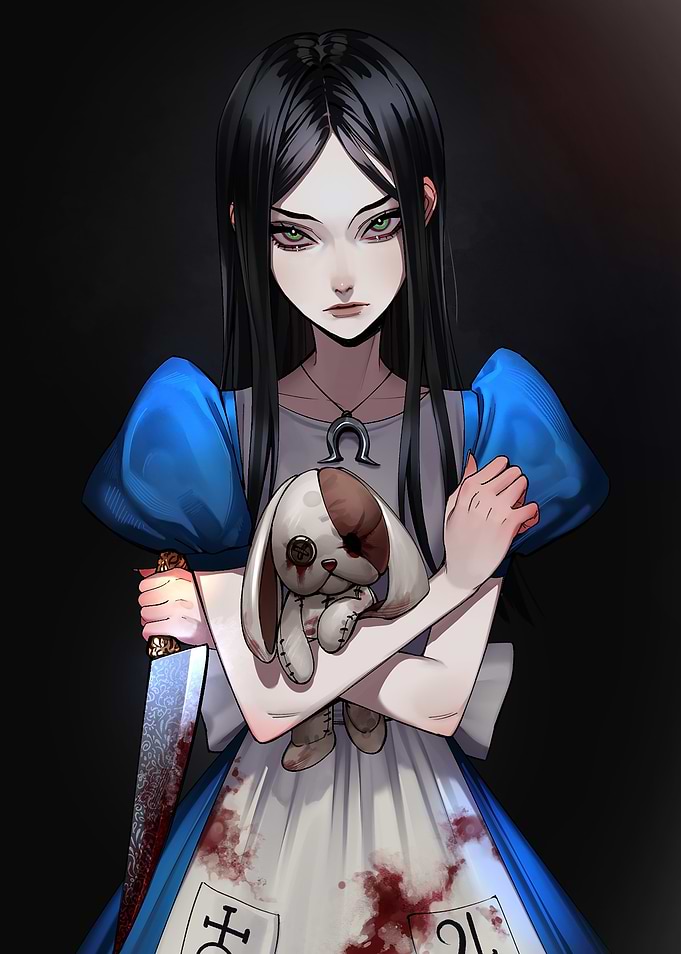 Dark Alice with Bloody Knife