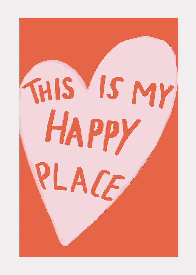 This Is My Happy Place Heart Poster