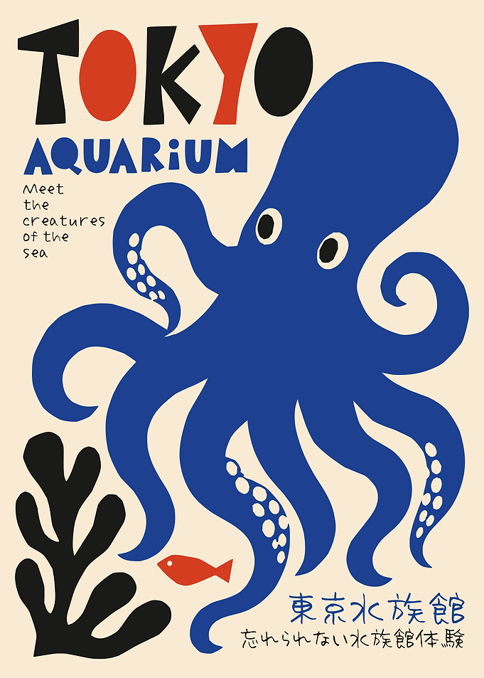 Tokyo Aquarium Octopus Poster