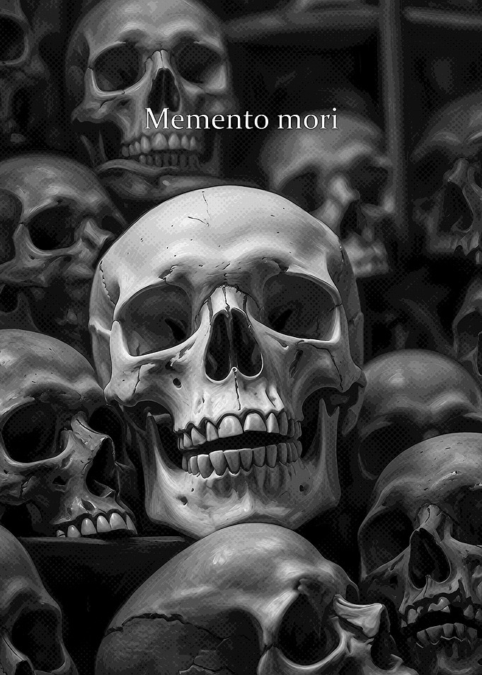 Memento Mori Skull Pile Art