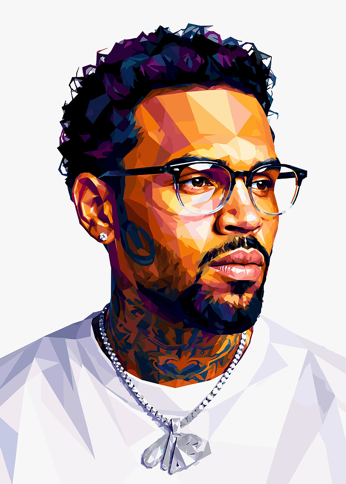 Low Poly Portrait of Chris Brown