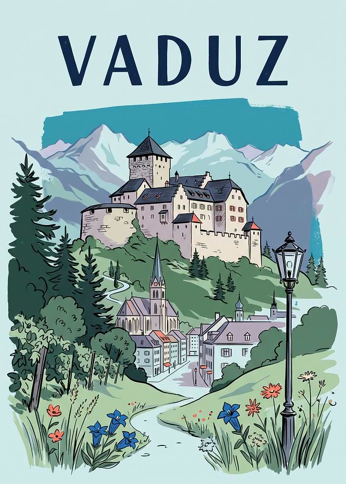 Vaduz Liechtenstein Travel Poster