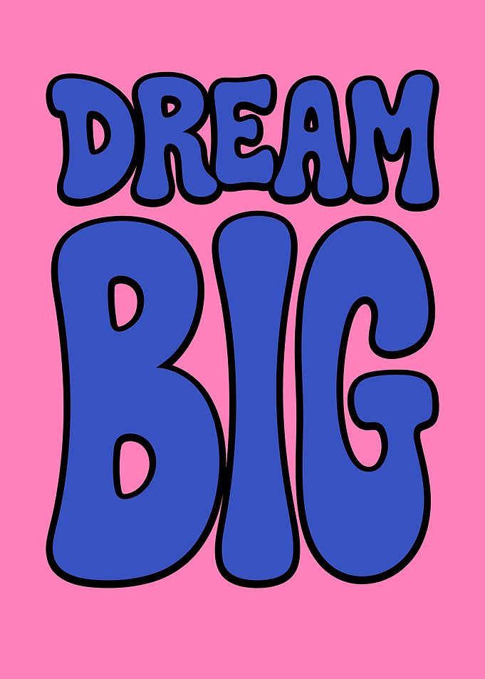 Dream Big Retro Typography Poster