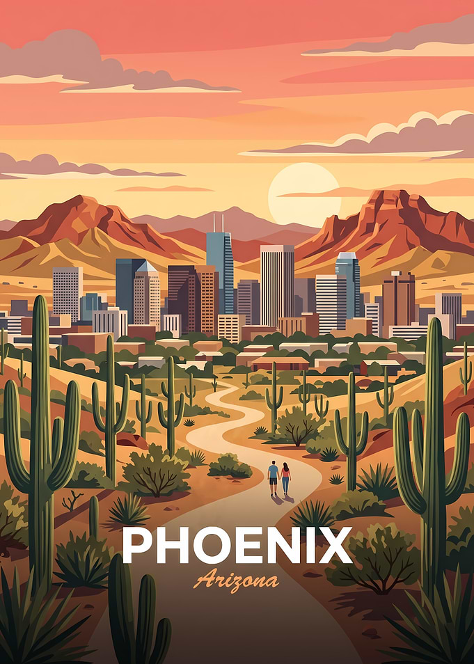 Phoenix Arizona Desert Sunset Poster