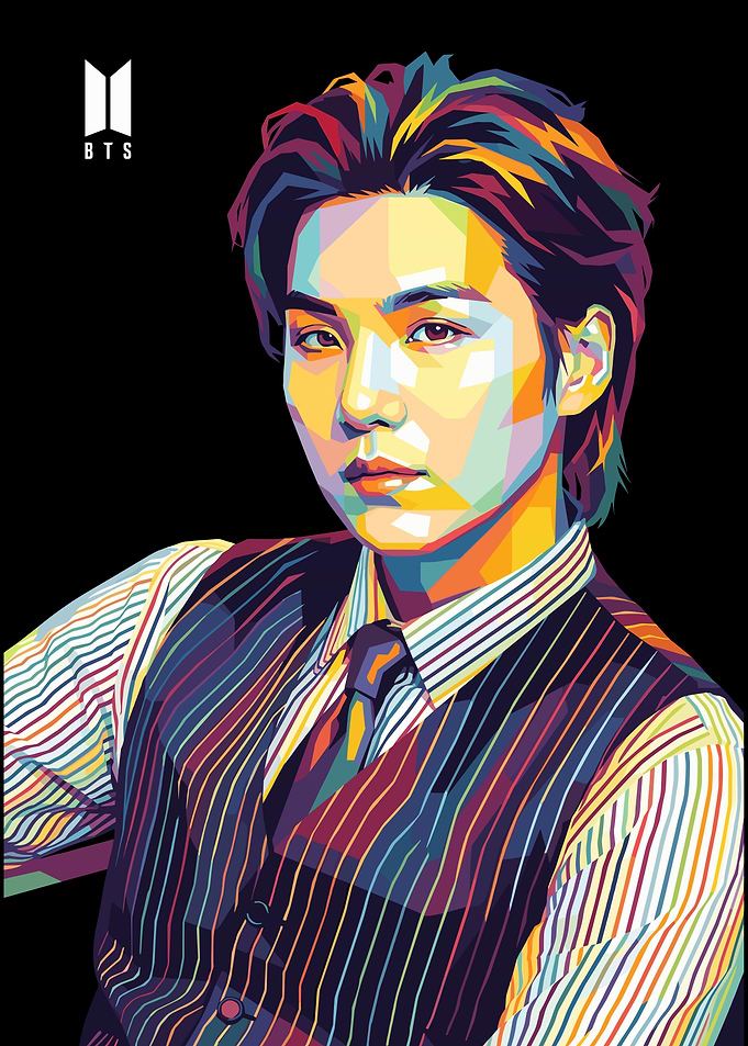 Suga BTS Pop Art Portrait