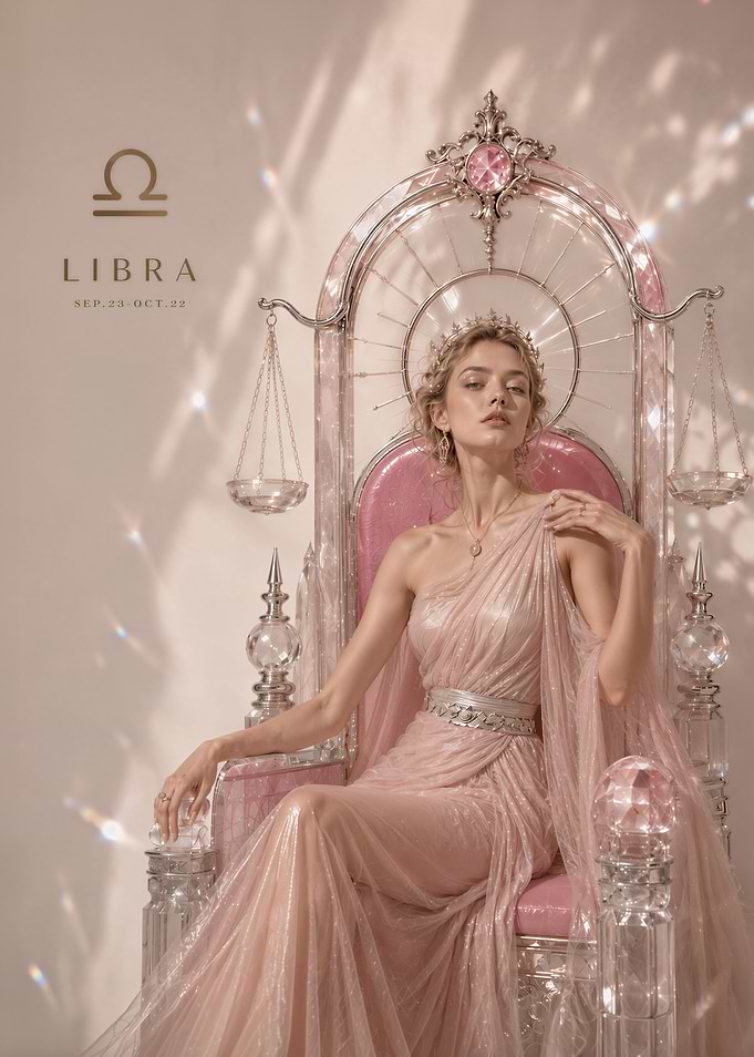 Libra Zodiac Goddess Throne Portrait