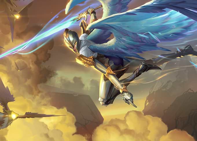 League of Legends - Kayle Descends Through Clouds