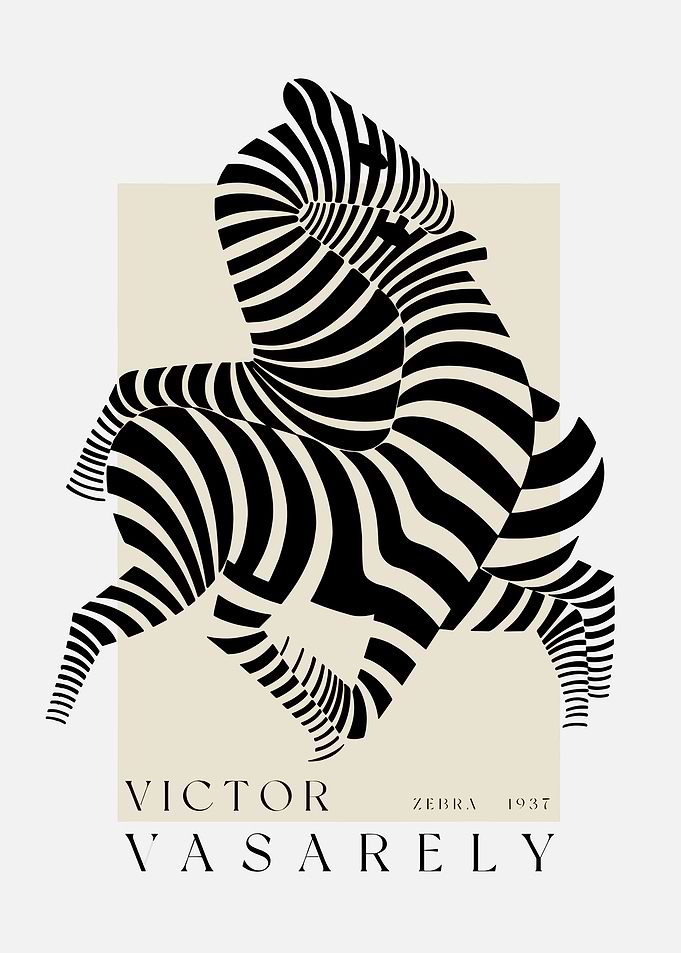 Victor Vasarely Zebra Art Print