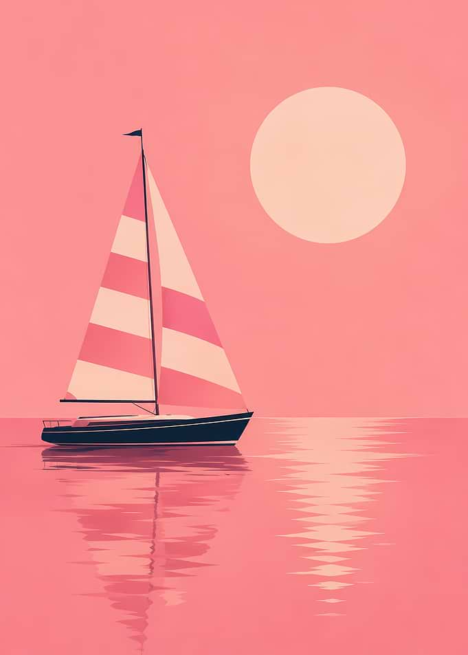 Pink Horizon – Preppy Sailing Sunset