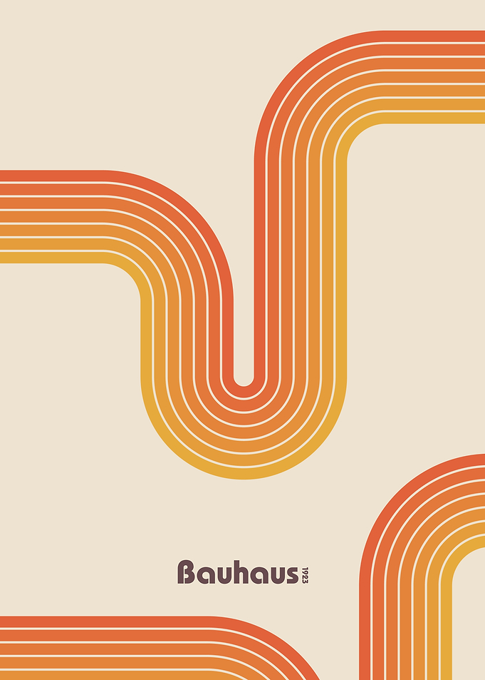 Bauhaus 1923 Retro Line Art Poster