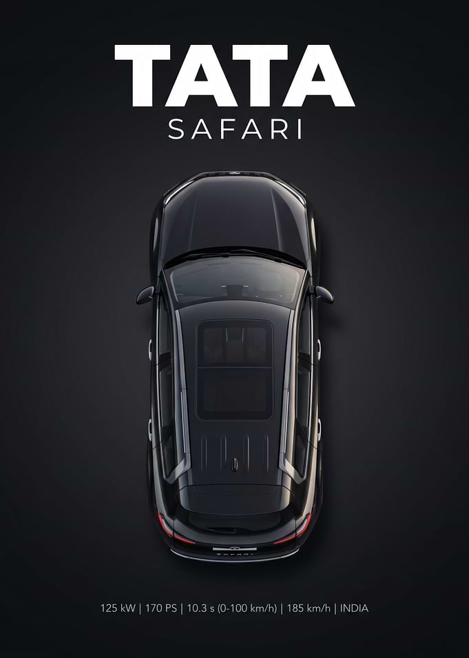 Tata Safari Top View Poster
