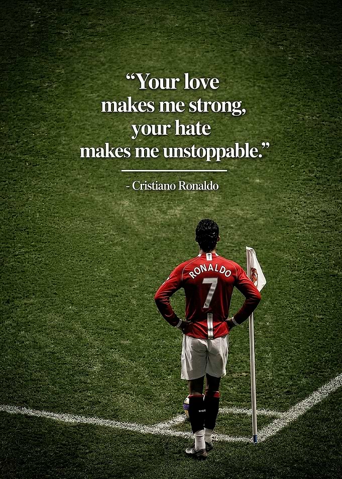 Cristiano Ronaldo Inspirational Soccer Quote Poster