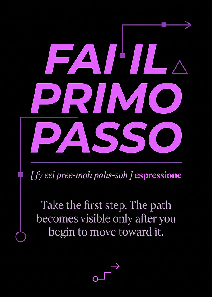 FAI IL PRIMO PASSO Inspirational Italian Quote Wall Art