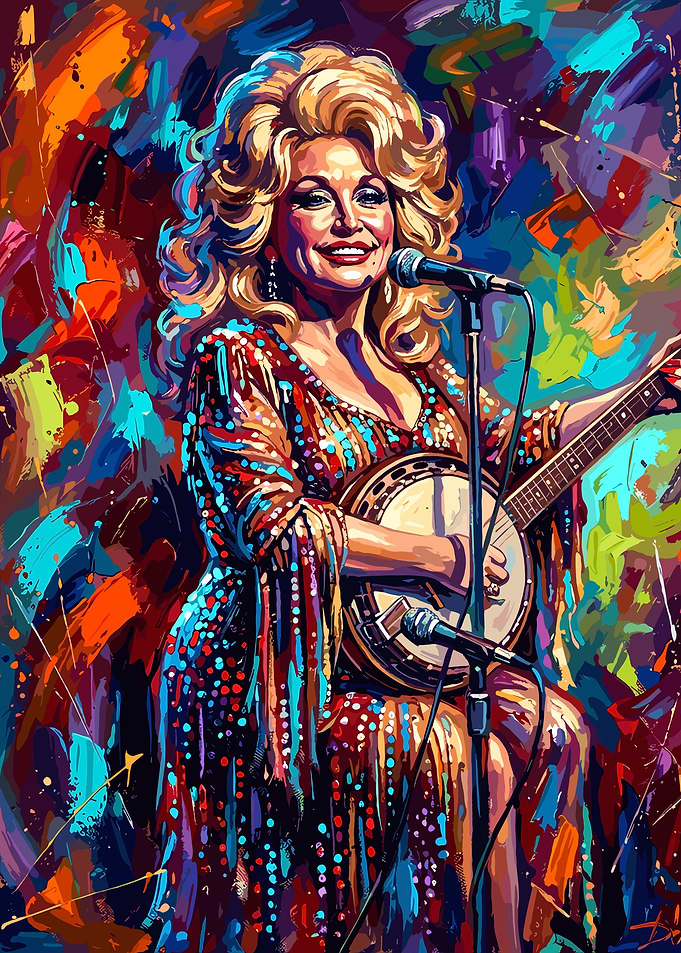 Dolly Parton Colorful Abstract Portrait