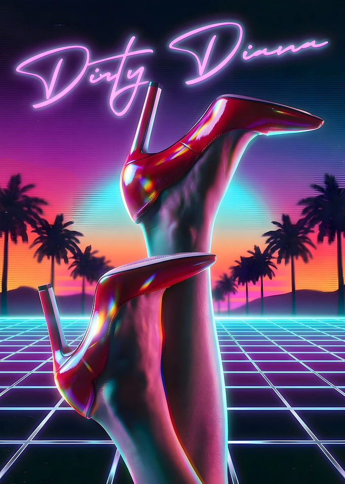 Dirty Diana Synthwave Stiletto Poster