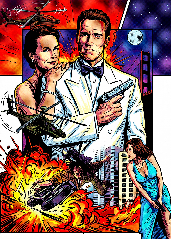 Arnold Schwarzenegger Action Movie Poster Art