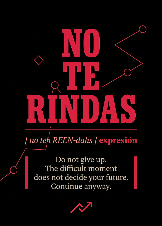 No Te Rindas Inspirational Poster