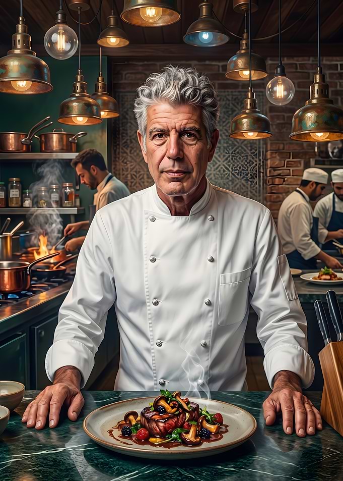 Anthony Bourdain in Professional Kitchen