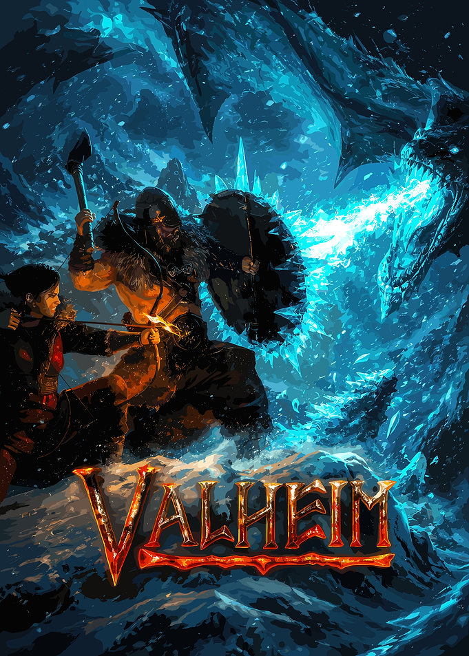Valheim Viking Battle Against Dragon