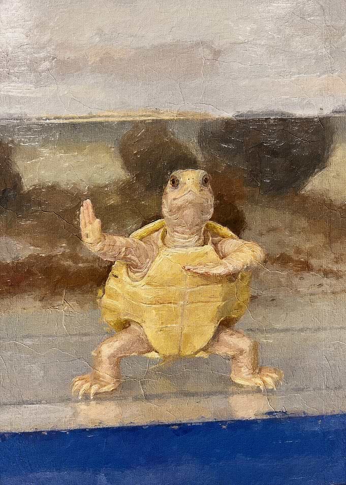 Kung Fu Turtle Painting