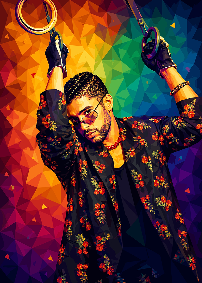 Bad Bunny Low Poly Portrait