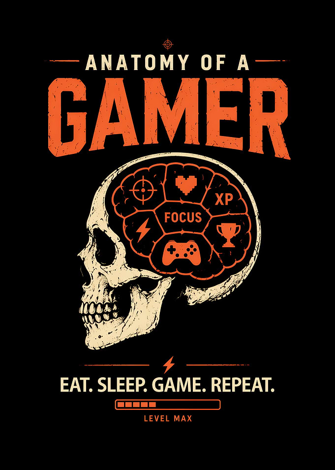Anatomy of a Gamer Skull Graphic