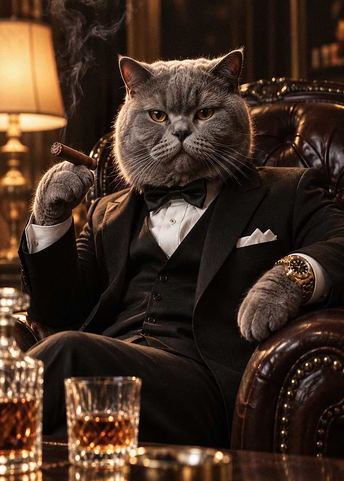 Sophisticated Cat Boss in Suit
