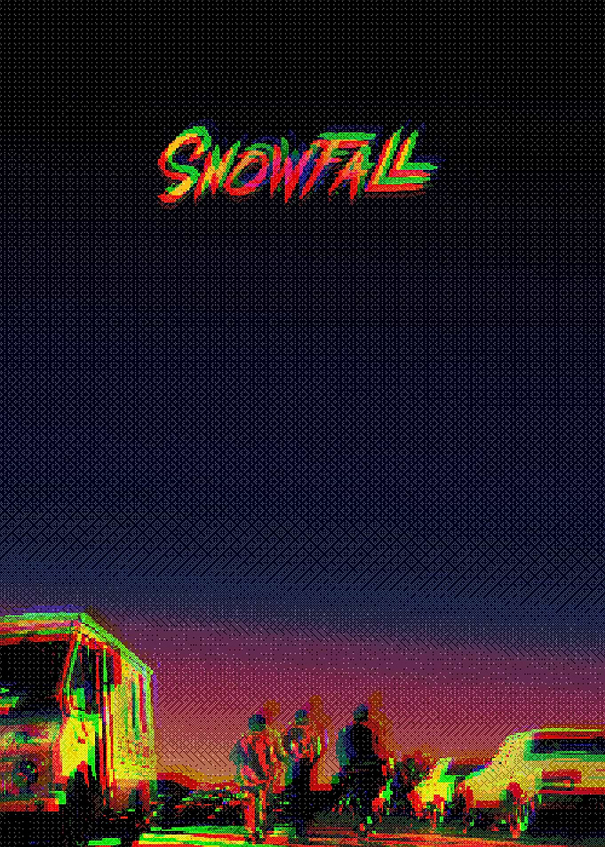 Snowfall TV Show Glitch Art Poster