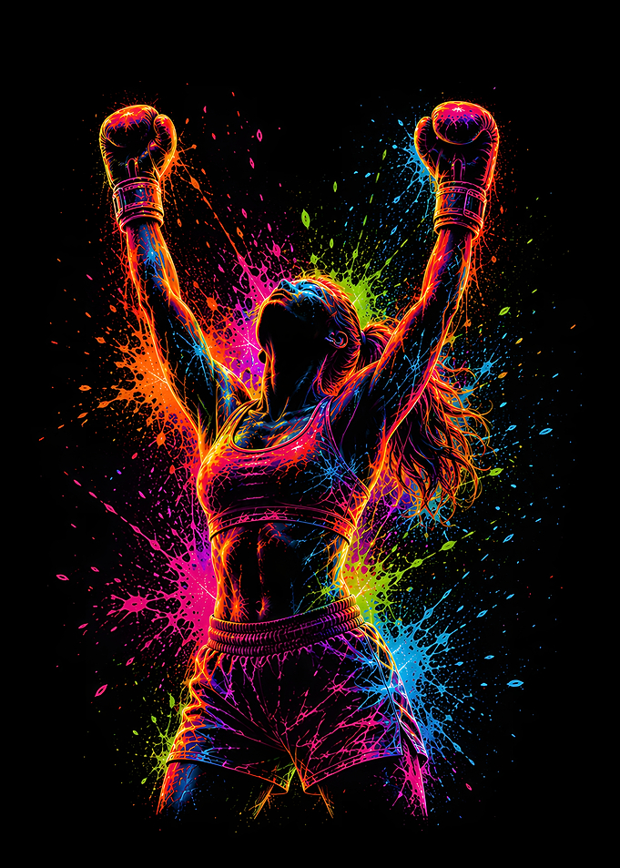 Neon Victory Boxing Queen