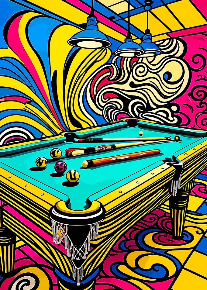 Psychedelic Billiards Table Art
