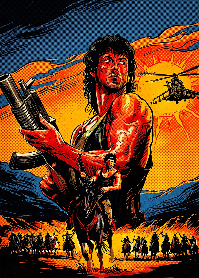 Rambo III Retro Movie Poster Art