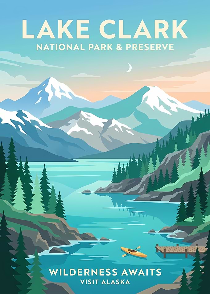 Lake Clark National Park Travel Poster