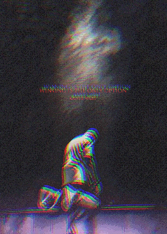 Kanye West Inspirational Glitch Art Poster