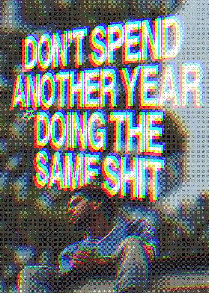 J. Cole Inspirational Glitch Art Poster