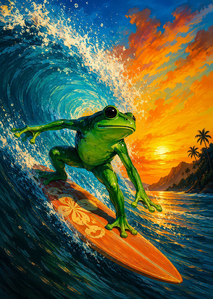 Surfing Frog on Tropical Wave