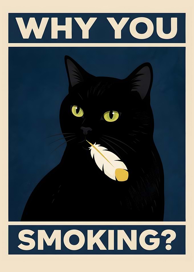 Why You Smoking Cat Poster