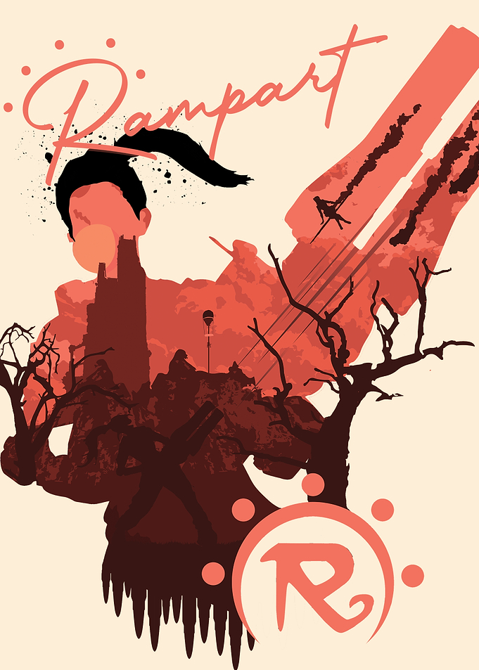 Apex Legends Rampart silhouette Poster