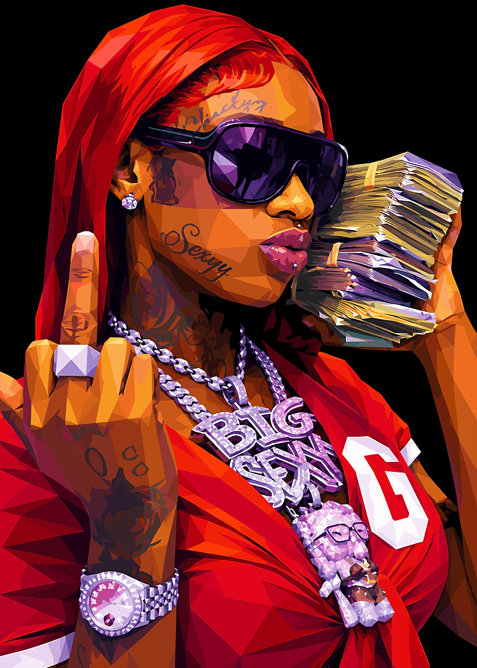 Low Poly Portrait of Sexyy Red