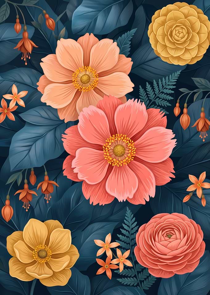Vibrant Floral Botanical Pattern