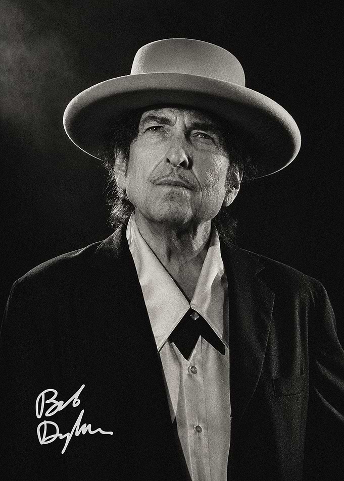 Bob Dylan Portrait with Signature