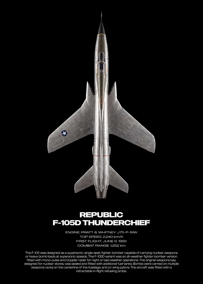 Republic F-105D Thunderchief Technical Poster