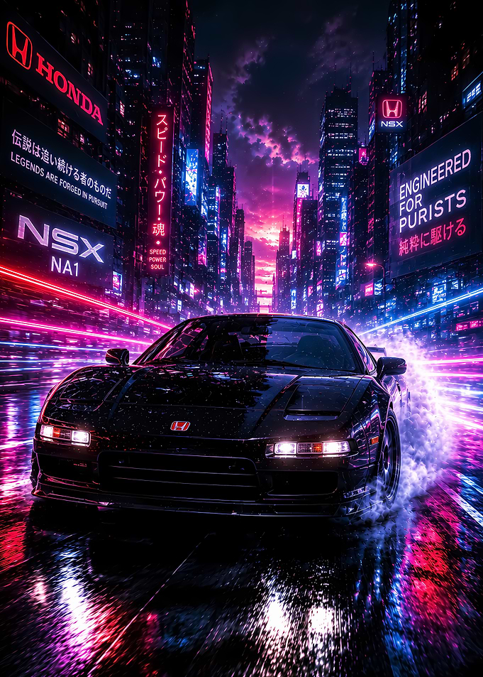 Cyberpunk Honda NSX Night Drive