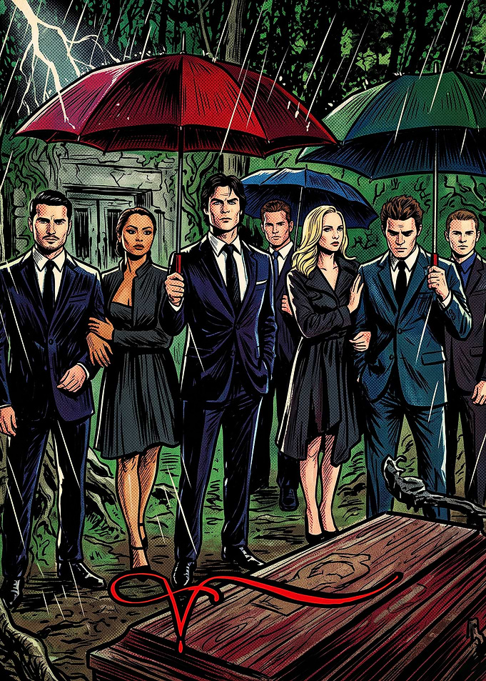 The Vampire Diaries Funeral Scene Art