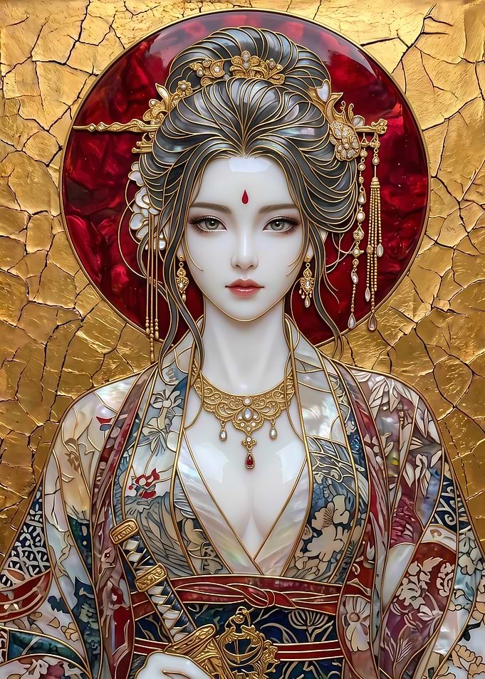Elegant Asian Warrior Princess Portrait