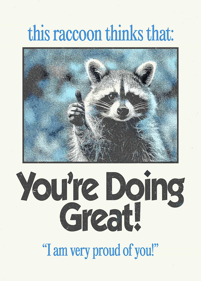 Raccoon Thumbs Up Motivational Poster