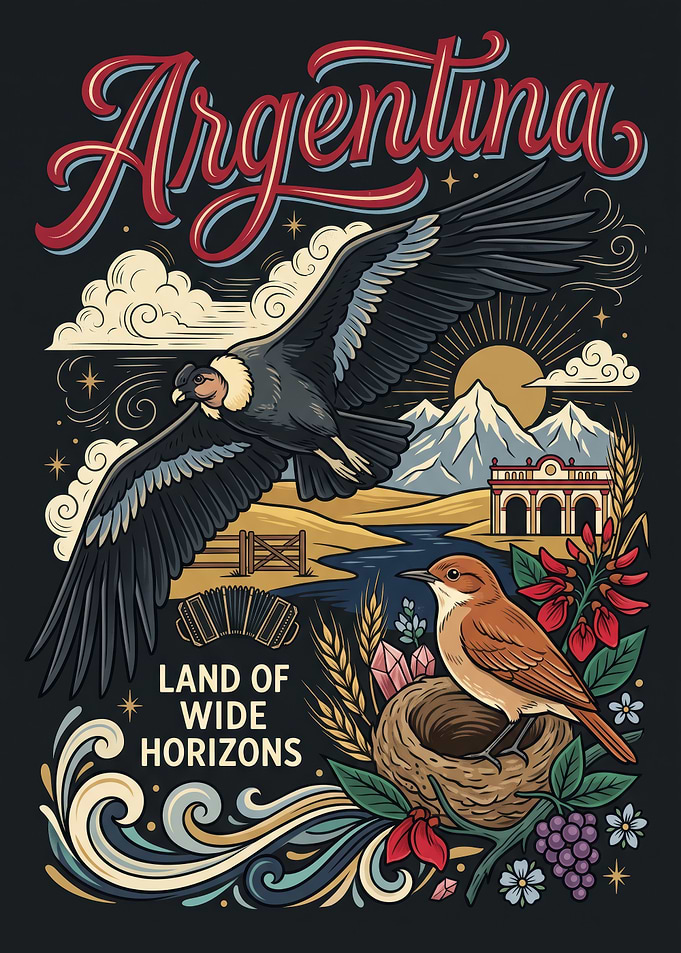 Argentina Land of Wide Horizons Poster