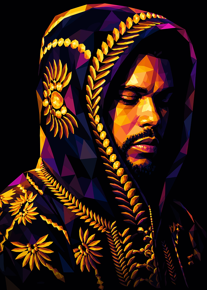 The Weeknd Low Poly Portrait